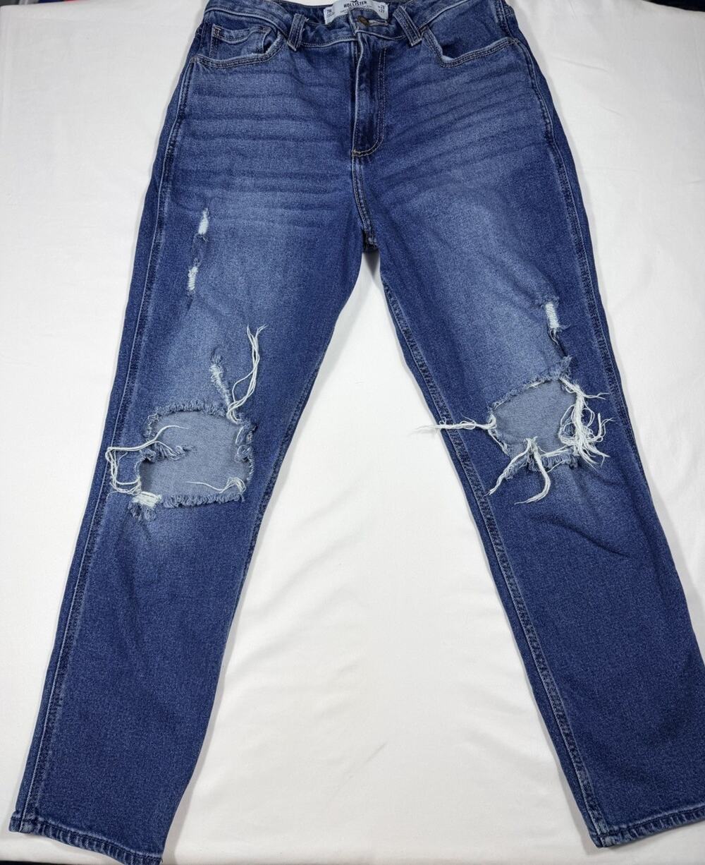 Hollister | 7 Reg/28 L 27 | Vintage Stretch Distressed Curvy HighRise Mom Jeans